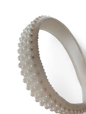 PEARL White Headband Hair Accessory Wedding Prom Bling New